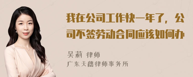 我在公司工作快一年了，公司不签劳动合同应该如何办