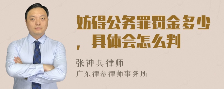 妨碍公务罪罚金多少，具体会怎么判