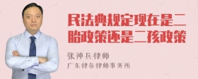 民法典规定现在是二胎政策还是二孩政策