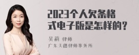 2023个人欠条格式电子版是怎样的？