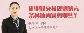 矿业权交易规则第六条具体内容有哪些？