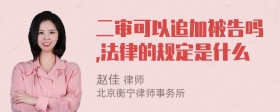 二审可以追加被告吗,法律的规定是什么