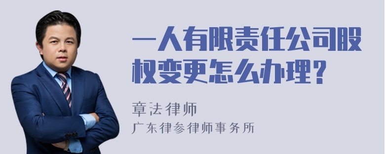 一人有限责任公司股权变更怎么办理？