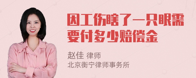 因工伤瞎了一只眼需要付多少赔偿金