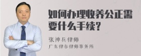 如何办理收养公正需要什么手续？