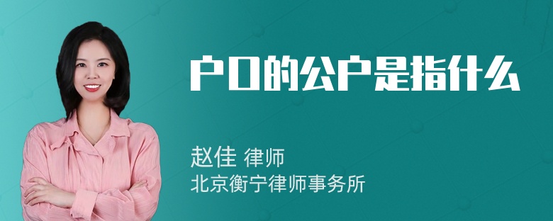 户口的公户是指什么