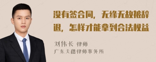 没有签合同，无缘无故被辞退，怎样才能拿到合法权益