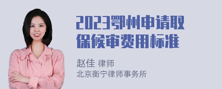 2023鄂州申请取保候审费用标准