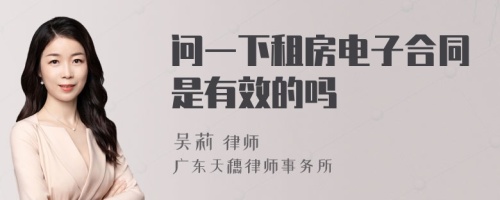 问一下租房电子合同是有效的吗