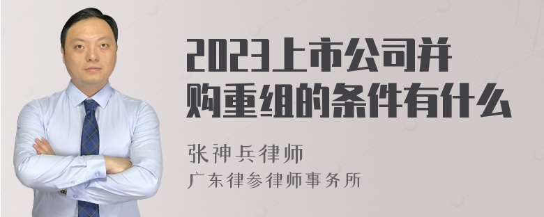 2023上市公司并购重组的条件有什么