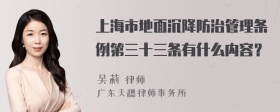 上海市地面沉降防治管理条例第三十三条有什么内容？