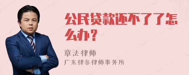 公民贷款还不了了怎么办？