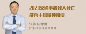 2023交通事故致人死亡能否主张精神赔偿