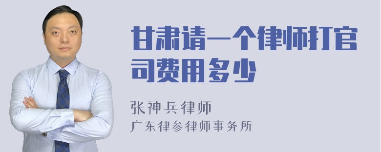 甘肃请一个律师打官司费用多少