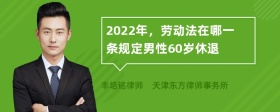 2022年，劳动法在哪一条规定男性60岁休退