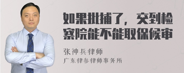 如果批捕了，交到检察院能不能取保候审