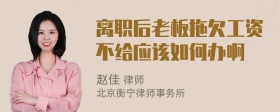 离职后老板拖欠工资不给应该如何办啊