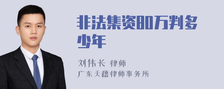 非法集资80万判多少年