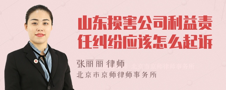 山东损害公司利益责任纠纷应该怎么起诉