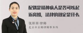 配偶是精神病人是否可以起诉离婚，法律的规定是什么