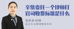 辛集委托一个律师打官司收费标准是什么