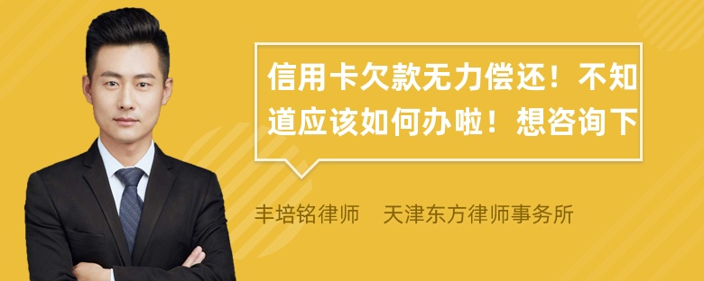 信用卡欠款无力偿还！不知道应该如何办啦！想咨询下