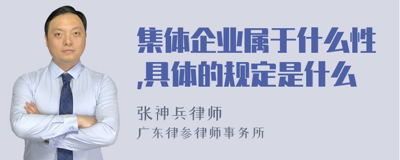 集体企业属于什么性,具体的规定是什么