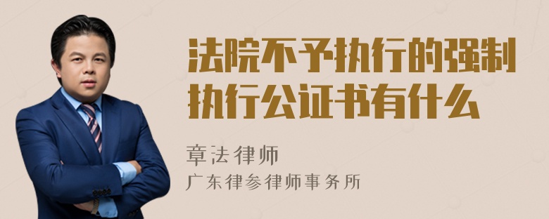 法院不予执行的强制执行公证书有什么