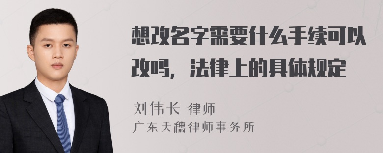 想改名字需要什么手续可以改吗，法律上的具体规定