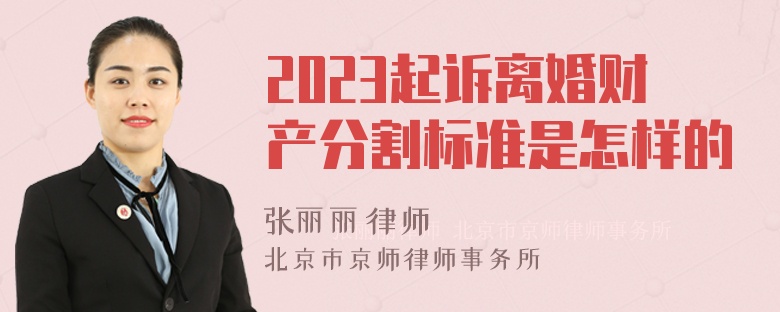 2023起诉离婚财产分割标准是怎样的