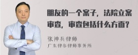 朋友的一个案子，法院立案审查，审查包括什么方面？