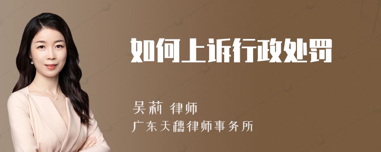 如何上诉行政处罚