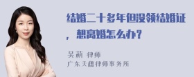 结婚二十多年但没领结婚证，想离婚怎么办？