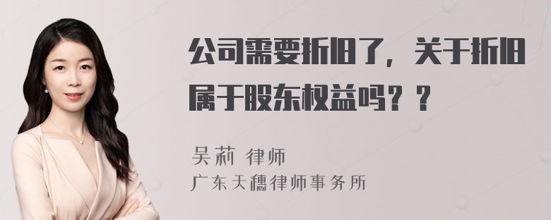 公司需要折旧了，关于折旧属于股东权益吗？？