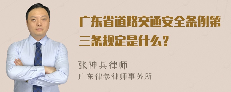 广东省道路交通安全条例第三条规定是什么？