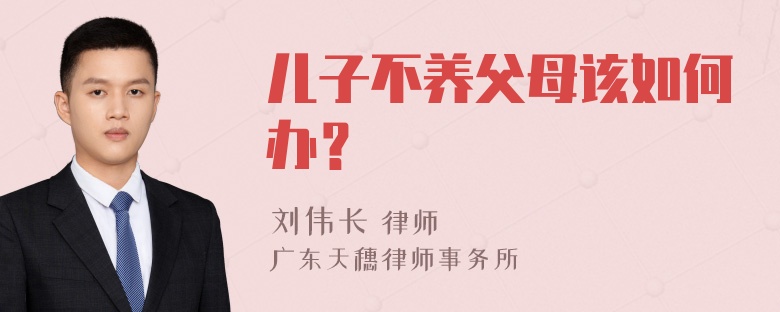 儿子不养父母该如何办？