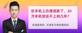 在手机上办理贷款了，20万手机贷还不上判几年？