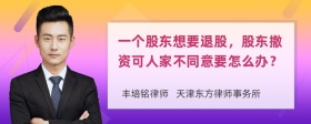 一个股东想要退股，股东撤资可人家不同意要怎么办？