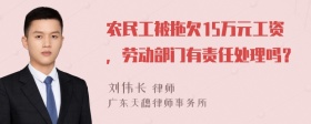 农民工被拖欠15万元工资，劳动部门有责任处理吗？