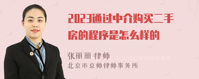 2023通过中介购买二手房的程序是怎么样的