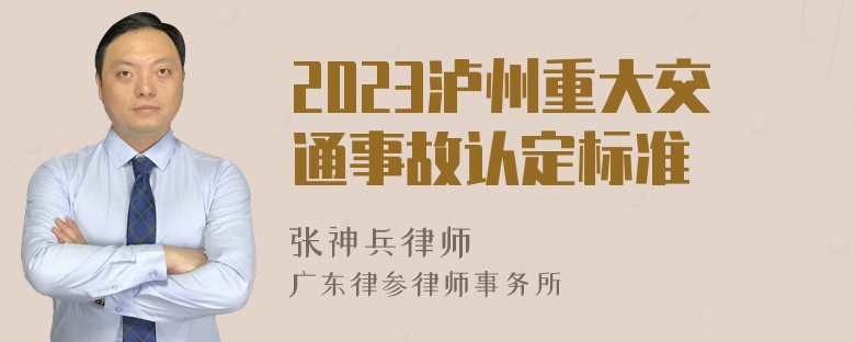 2023泸州重大交通事故认定标准