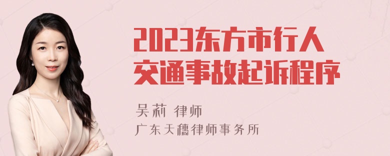 2023东方市行人交通事故起诉程序