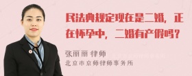 民法典规定现在是二婚，正在怀孕中，二婚有产假吗？