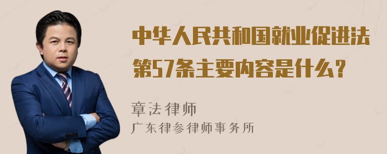 中华人民共和国就业促进法第57条主要内容是什么？