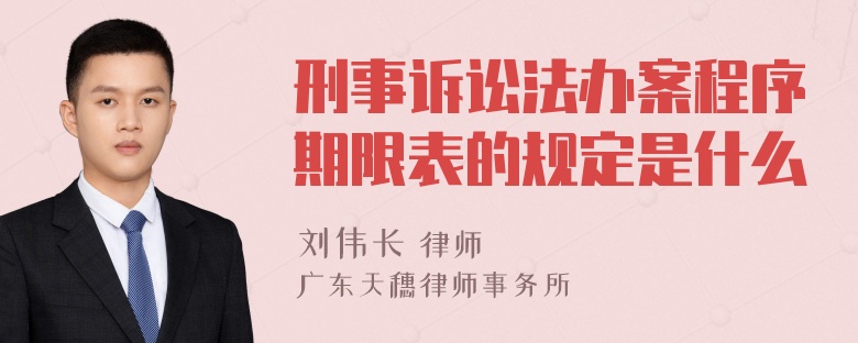 刑事诉讼法办案程序期限表的规定是什么