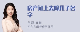 房产证上去除儿子名字