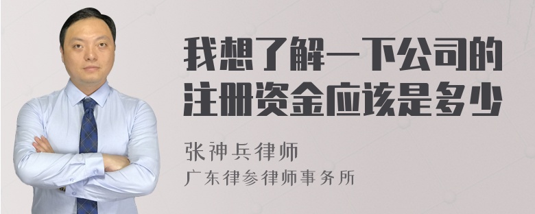 我想了解一下公司的注册资金应该是多少