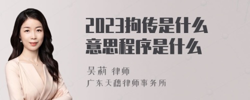 2023拘传是什么意思程序是什么