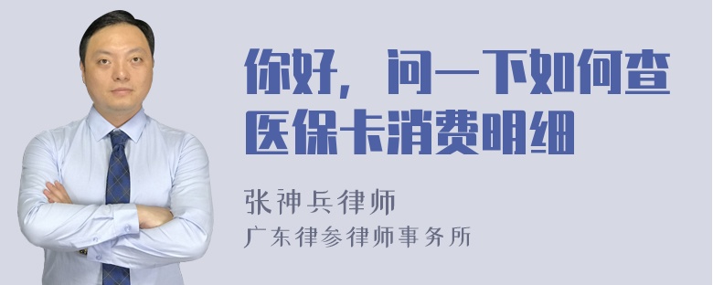 你好，问一下如何查医保卡消费明细