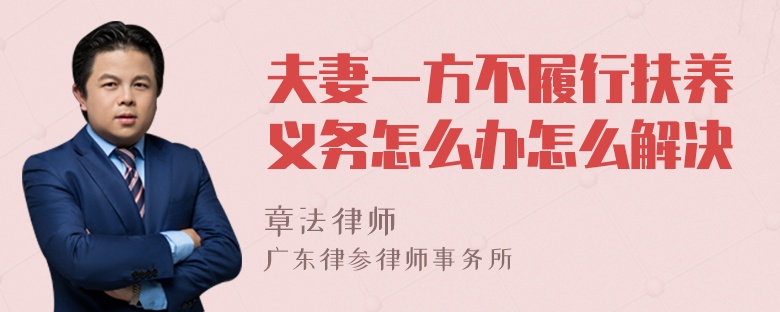 夫妻一方不履行扶养义务怎么办怎么解决